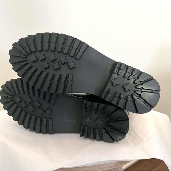 Steve Madden Loralye Lug-Sole Slouch Tall Boots Dark Brown Leather, Size 8 NIB - Picture 7 of 7